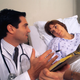 A doctor explains to an expectant mother how her organs will slowly dissolve with the new pill.